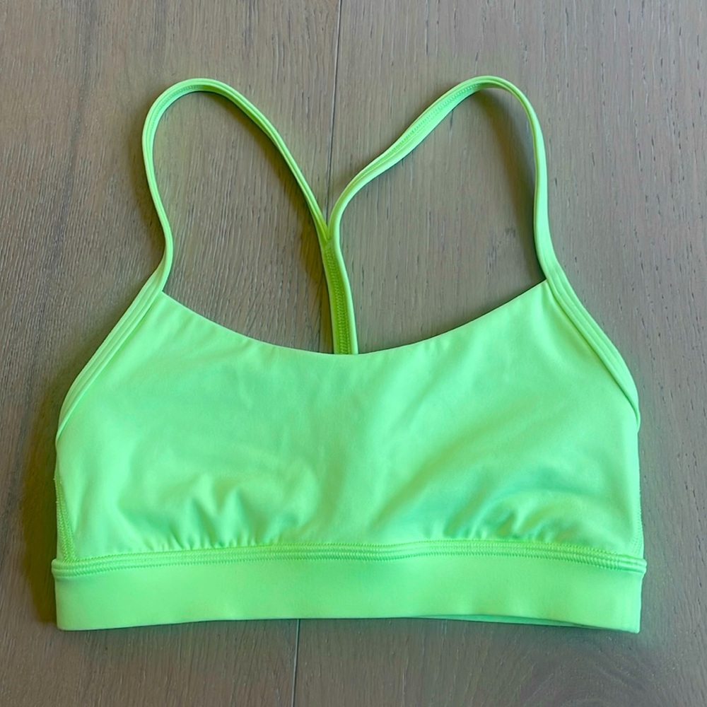 NEON GREEN LULULEMON Y BRA